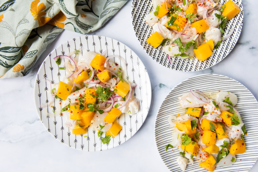 Sea Bass Ceviche with Mango & Koriander