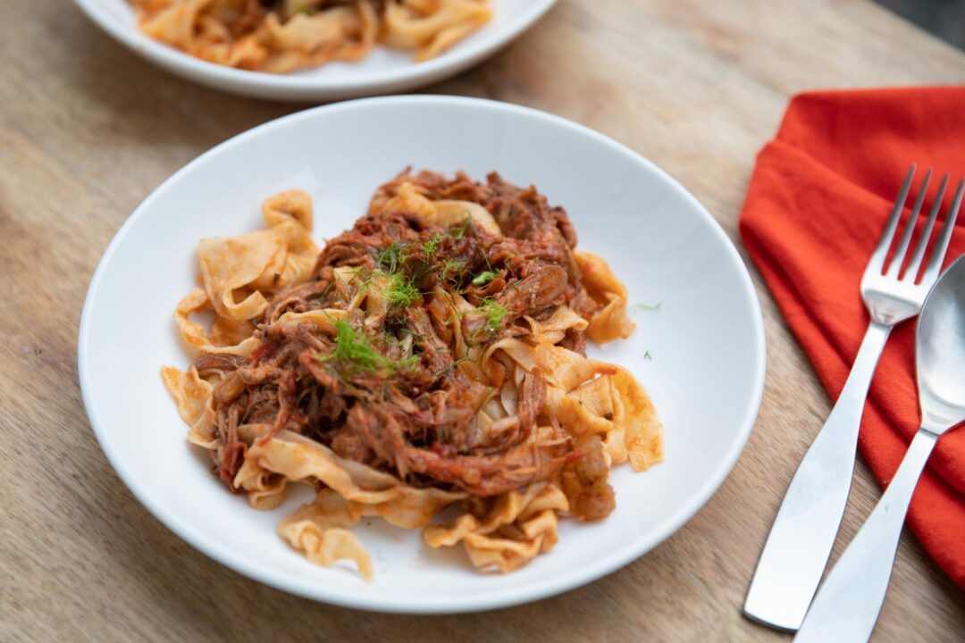 Braised Pork & Fennel Ragù served with Homemade Pappardelle – A Pinch ...