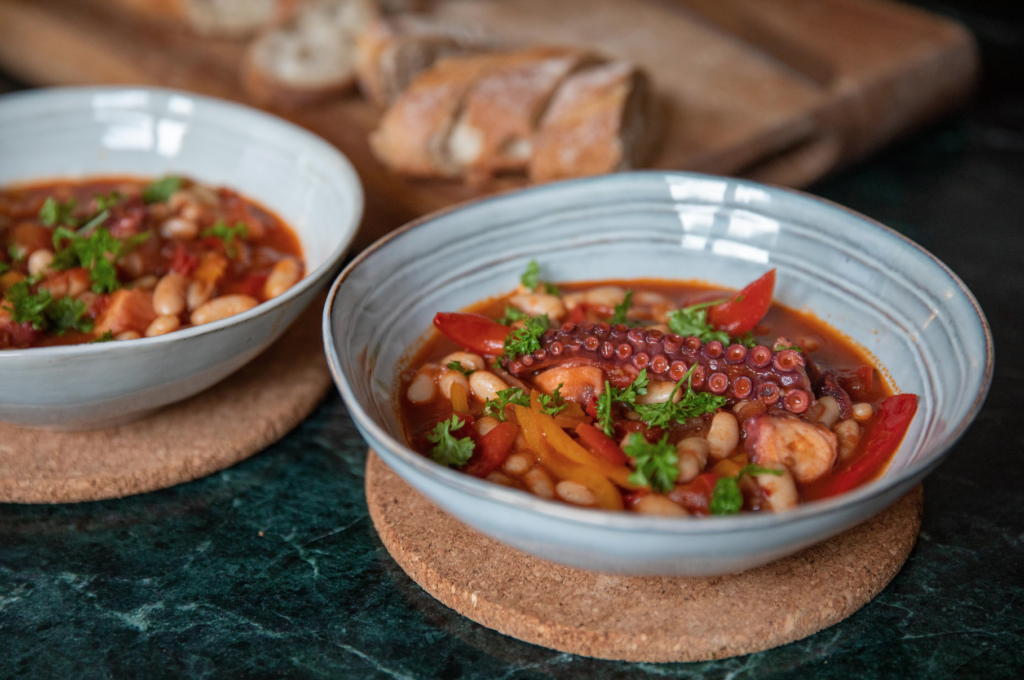White bean & octopus (pulpo) stew