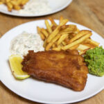 Beer-Battered Fish & Chips with Minty Mashed Peas - Aqua Star