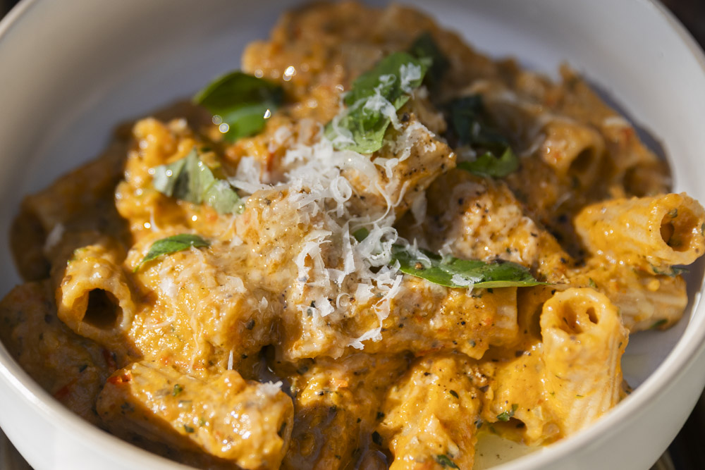 Pasta with Roasted Veggies & Mascarpone Sauce
