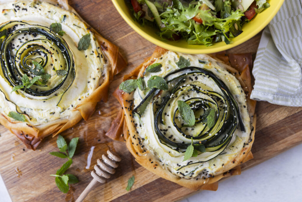 Ricotta & Lemon Filo Pie with Courgette