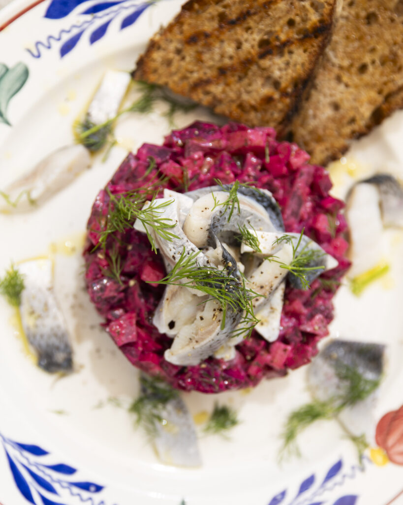 roasted beets and pickled herring