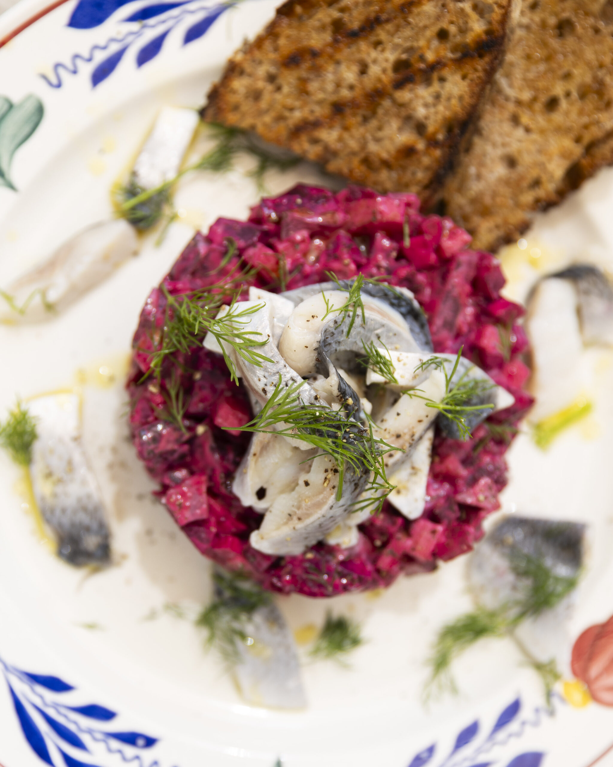 roasted beets and pickled herring